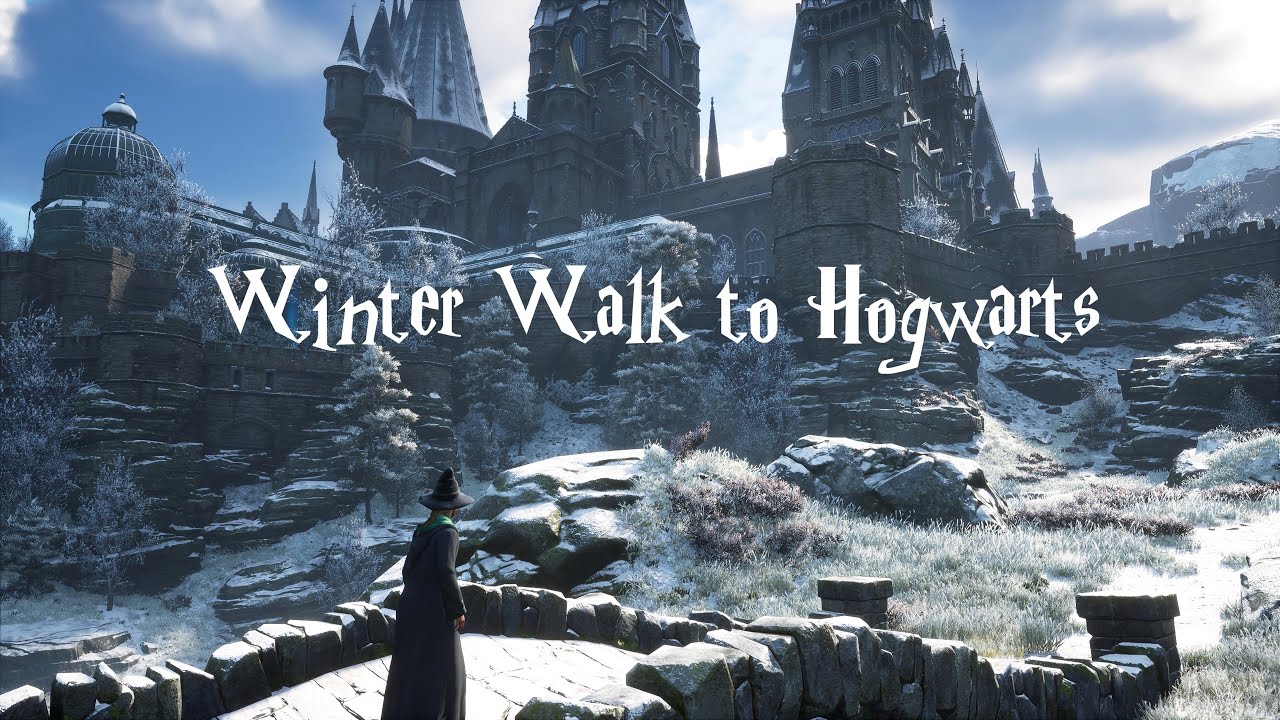 Peaceful Winter Walk to Hogwarts Library | Hogwarts Legacy (ambience)
