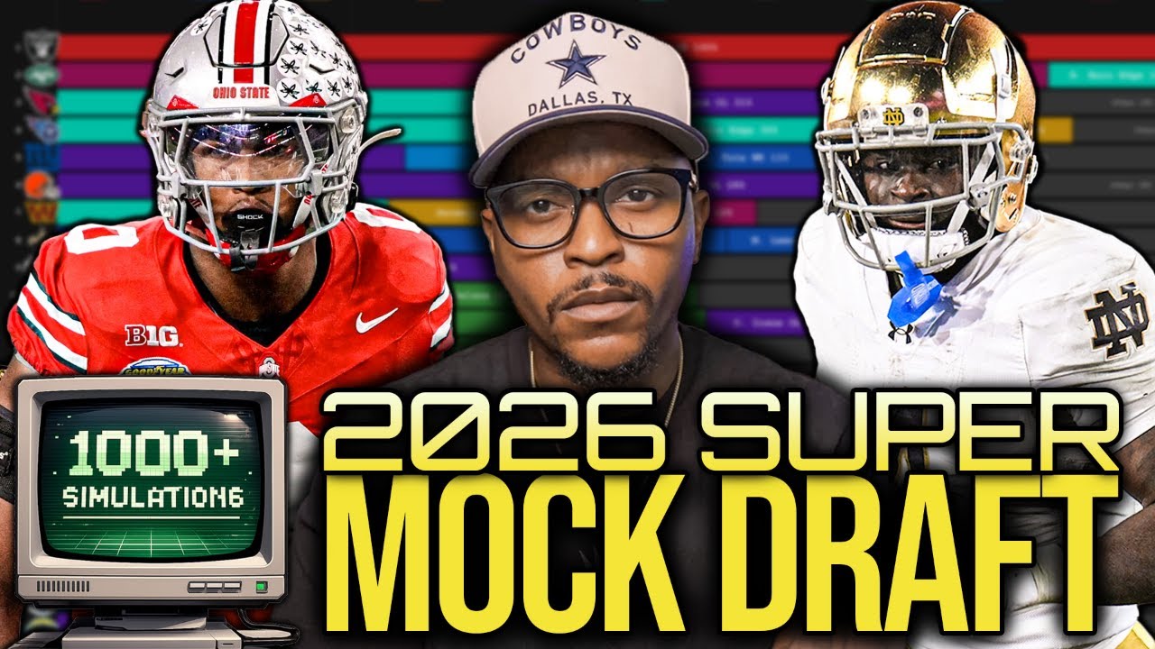 2026 Post-Combine Super Mock Draft (1,000 Simulations) | Consensus Board + Probability Picks