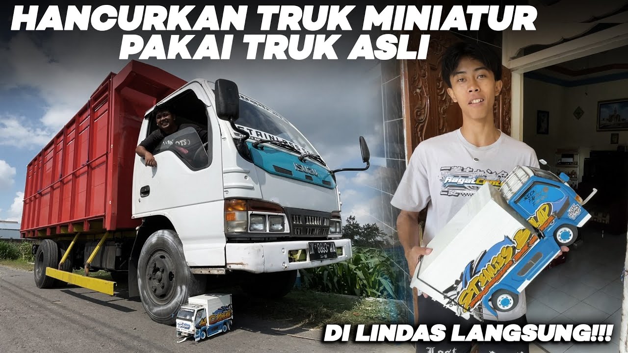GIMANA JADINYA!!! HANCURKAN TRUK MINIATUR PAKAI TRUK ASLI