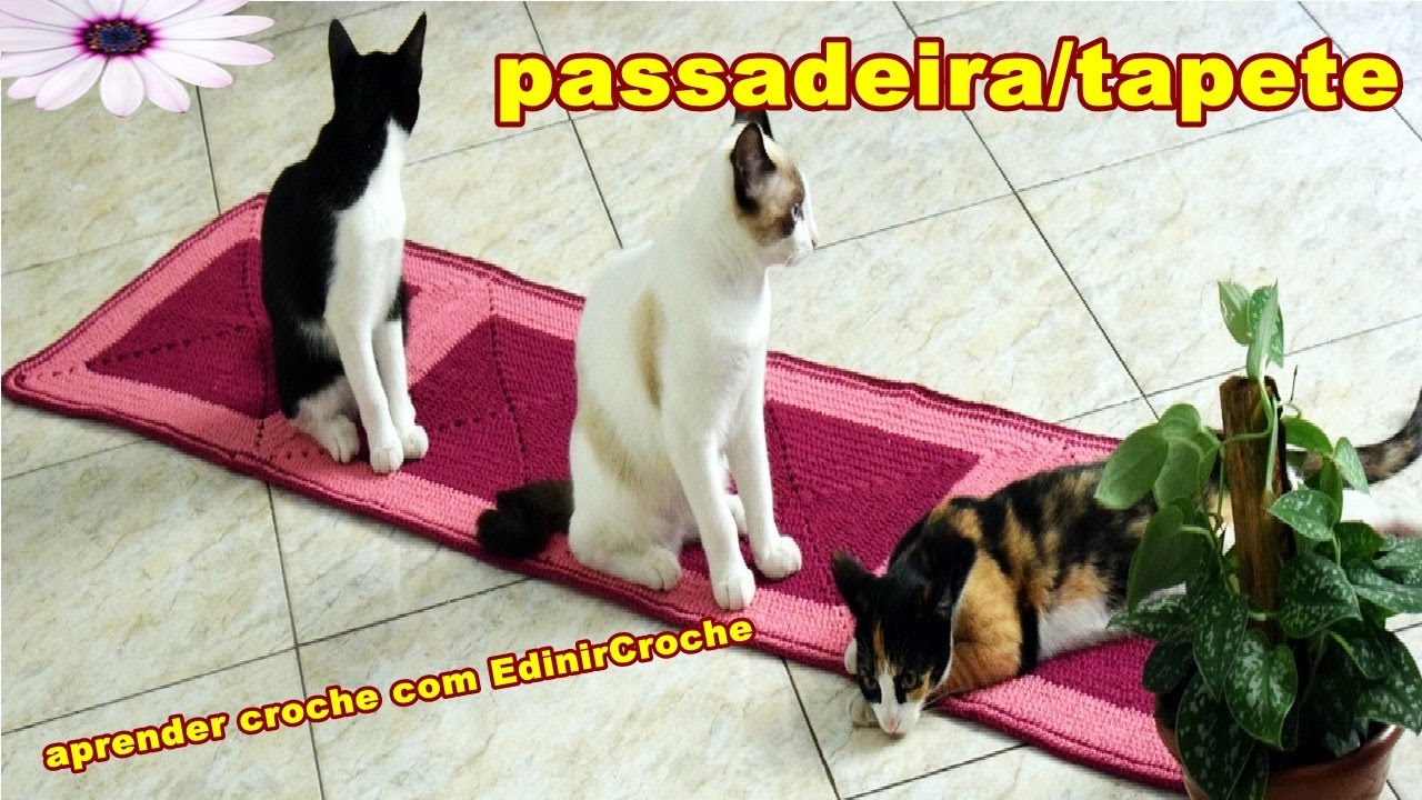 Como fazer passadeira em croch&ecirc; - Tapete de Croch&ecirc; Retangular