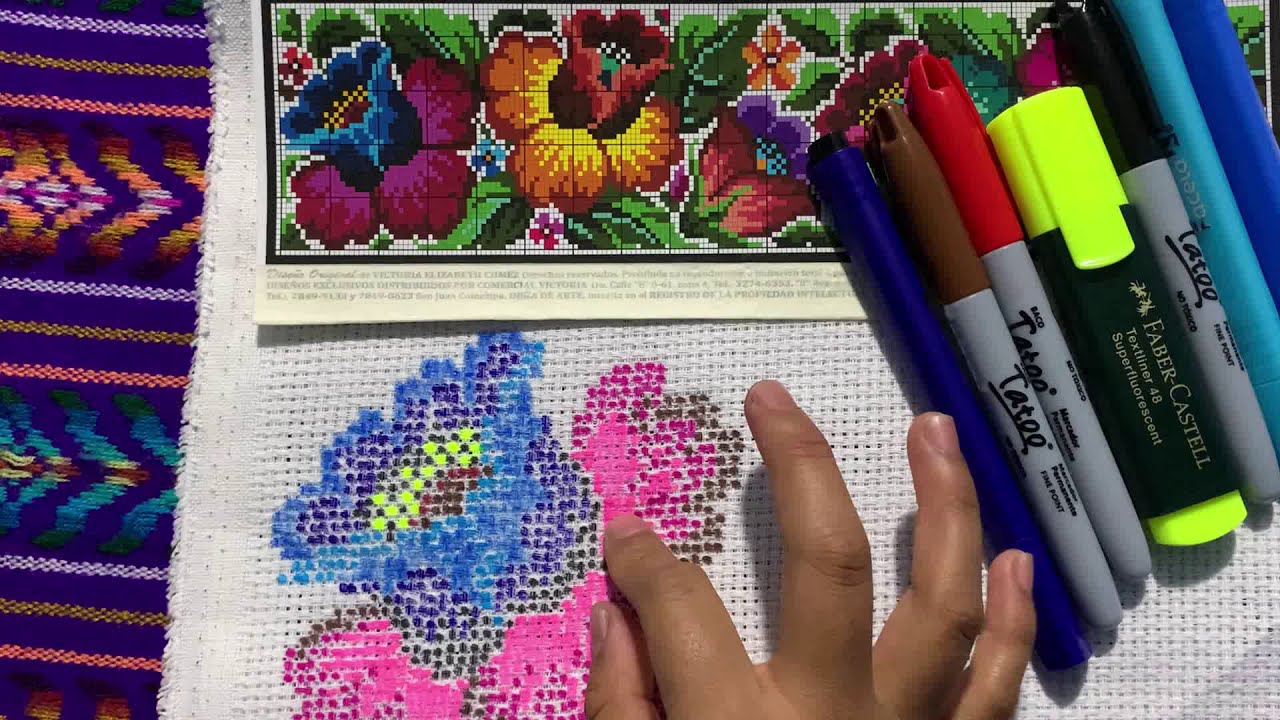 Como Dibujar En Punto de Cruz paso a paso