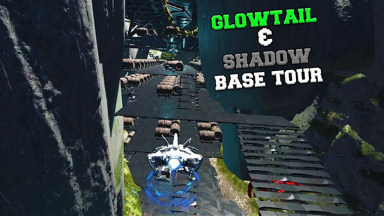 Base tour of the most useful Glowtail cave on Ark Official PvP