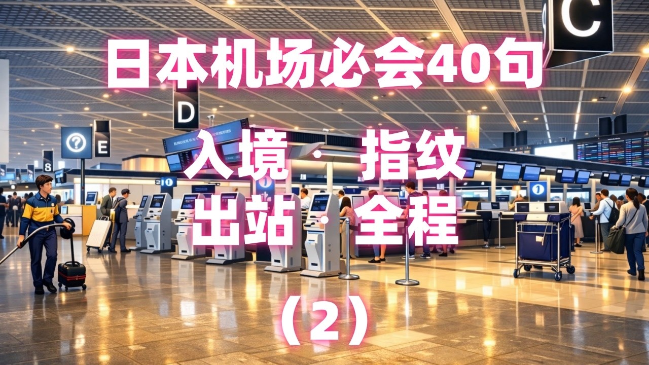 ✨日本机场✈️必会40句（2）｜中日双语磨耳朵 🎧｜听懂✅接话✅开口✅