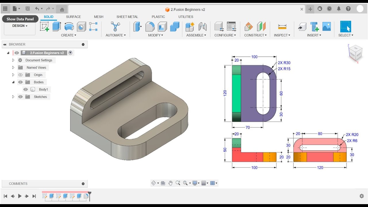 Fusion 360 tutorials, basics for Beginners