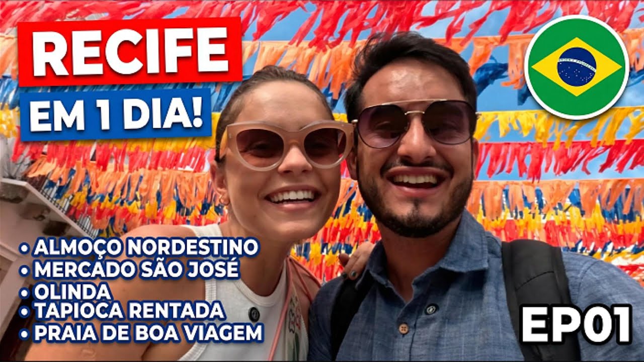 O que fazer em RECIFE em 1 DIA? Nosso Roteiro INCRÍVEL pela cidade! (Vlog de Viagem)