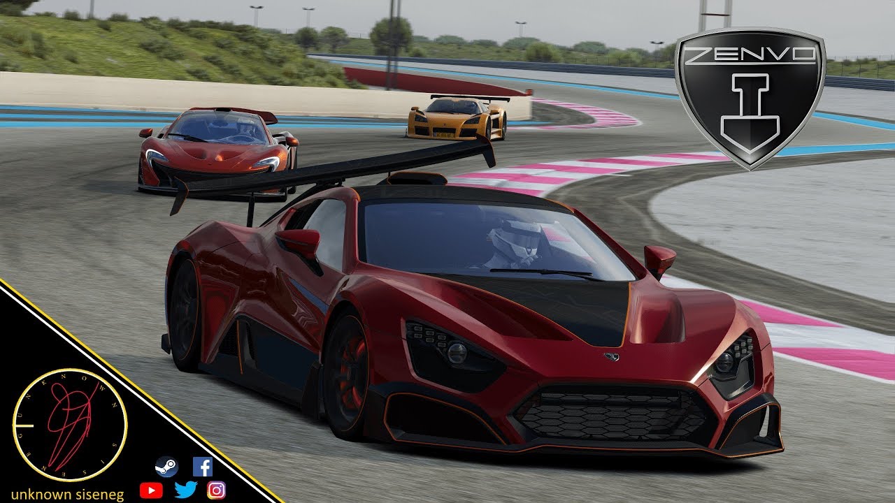 Zenvo TSR-S vs super/hyper cars at Paul Ricard / Assetto Corsa (AC)