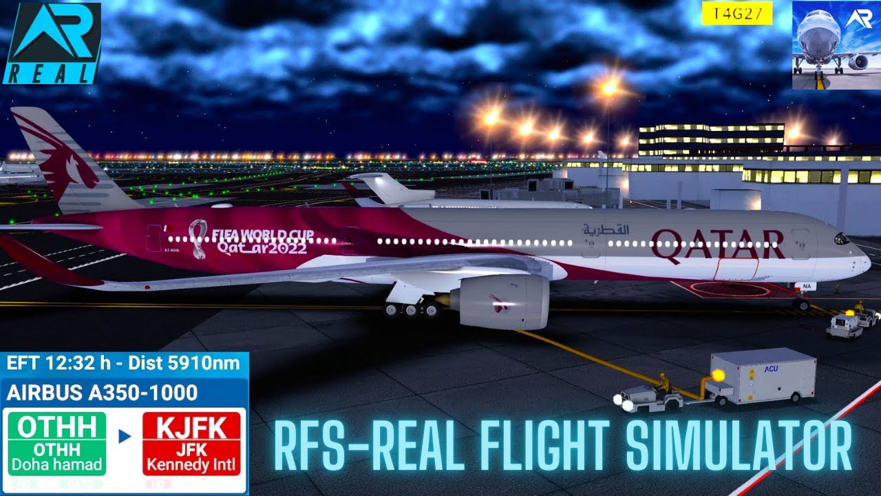 Qatar Airways A350-1000 | RFS Full Flight DOHA → NEW YORK | Real Route in Full HD