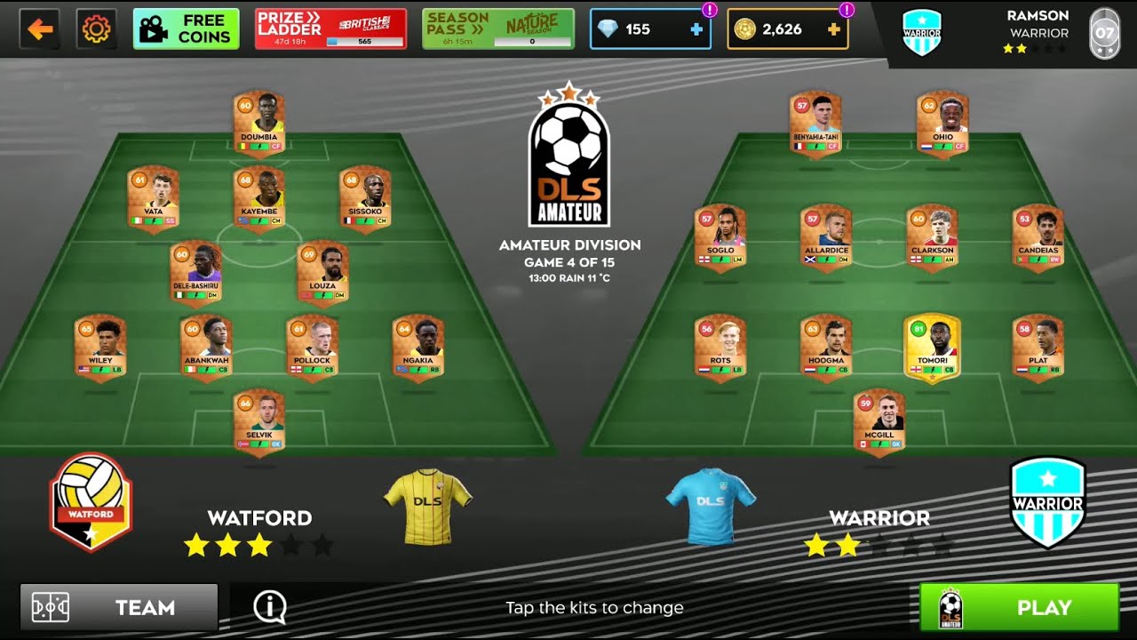 DLS 25 Amateur DIV Match 04 | Android Gameplay | #football #soccer #dls25 #cr7 #messi #neymar