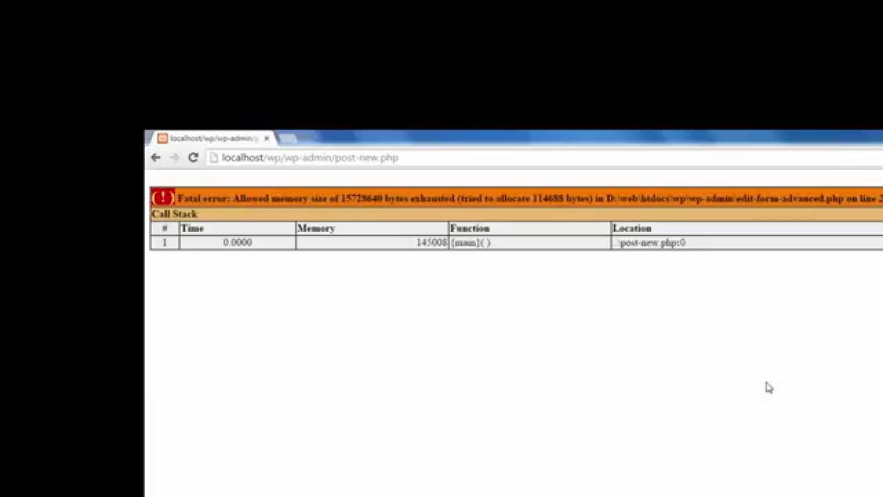 Fatal Error: Allowed memory size of xxxx bytes exhausted WP