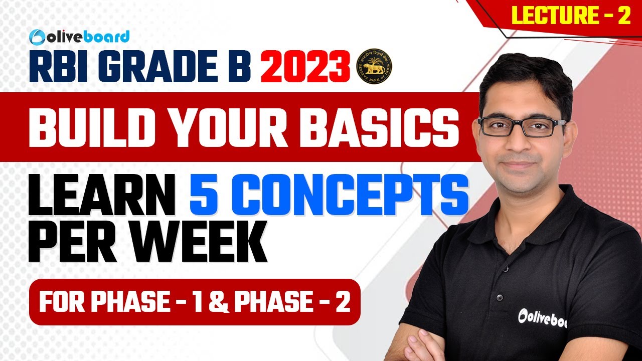 Build your Basics for RBI Grade B 2023 | Learn 5 Concepts Per Week |For Phase 1 & Phase 2| Lecture 2