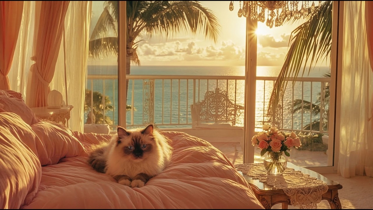 Golden Calm: Piano & Luxury Cat Vibes 🐾