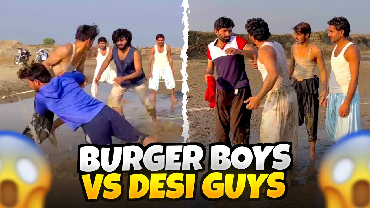 Burger Boys Vs Desi Boys😂Pani Main Khela Kabadi Match