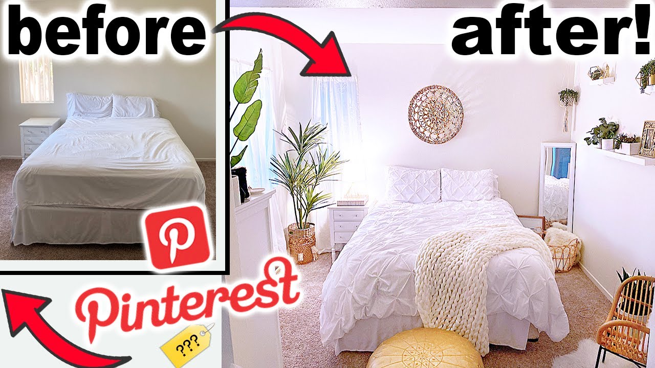 DIY PINTEREST BEDROOM MAKEOVER!