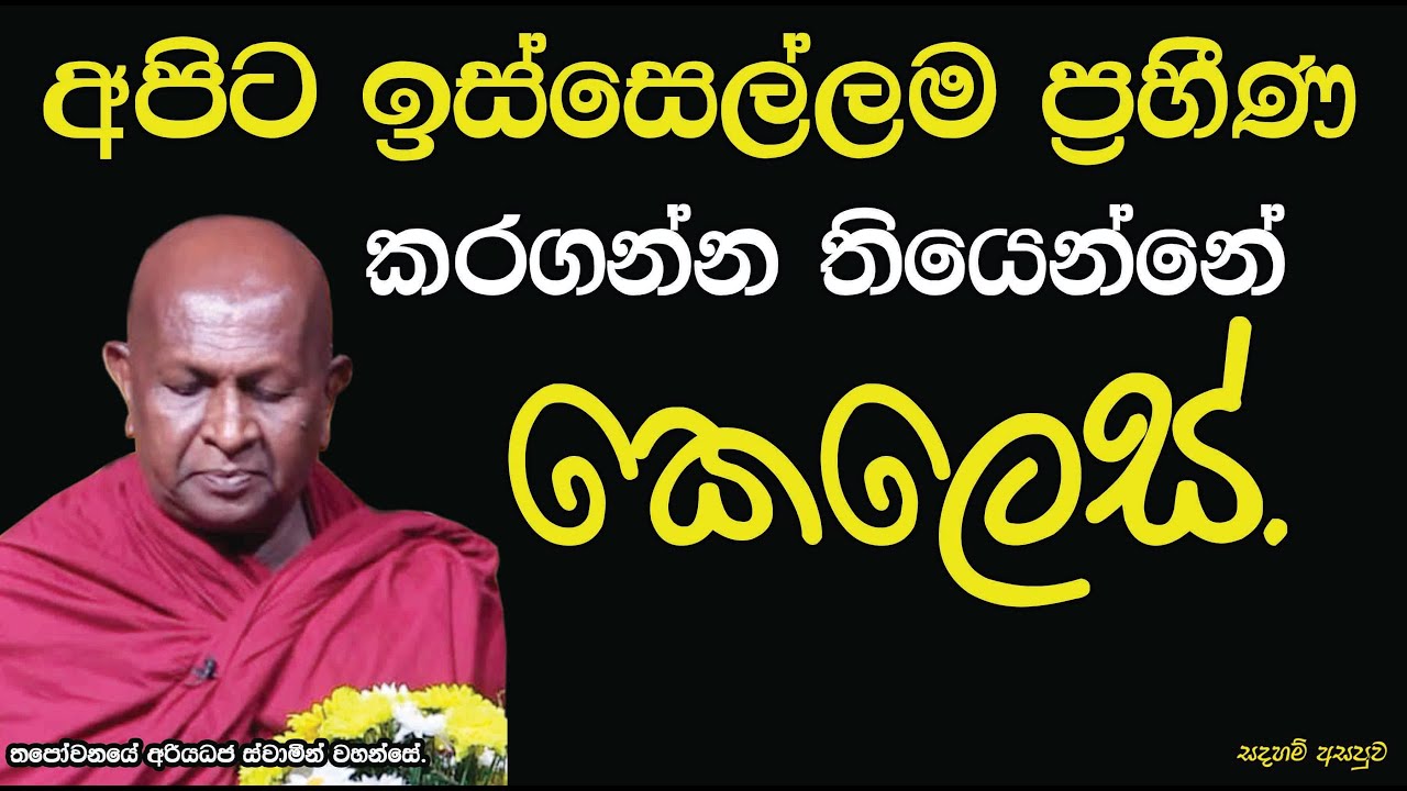 අපිට ඉස්සෙල්ලම ප්‍රහීණ කරගන්න තියෙන්නේ කෙලෙස්.688පූජ්‍ය තපෝවනයේ අරියධජ හිමි
