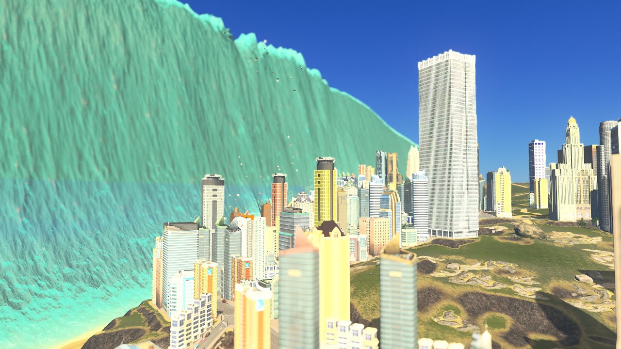 500.0 Mega Tsunami Destroys Island-City
