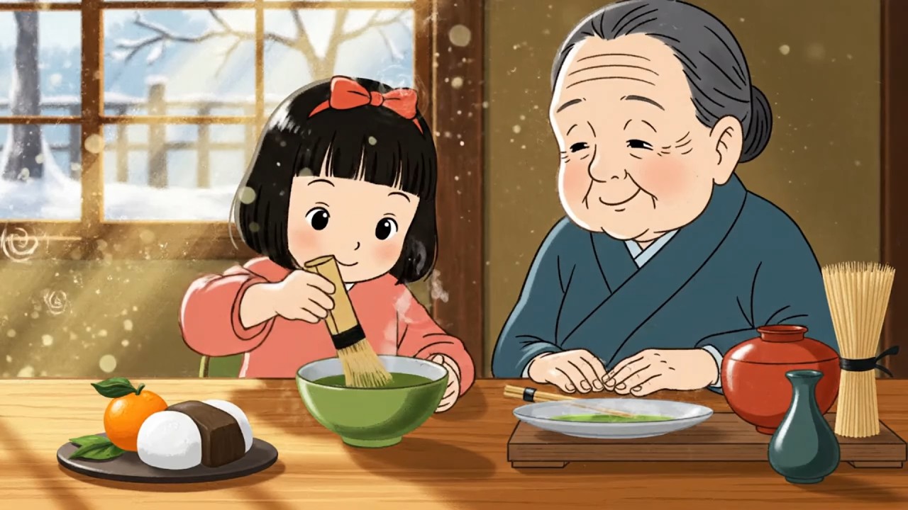 a cozy peaceful winter week in japan with my grandmother &ndash; making mochi in new year - ghibli style