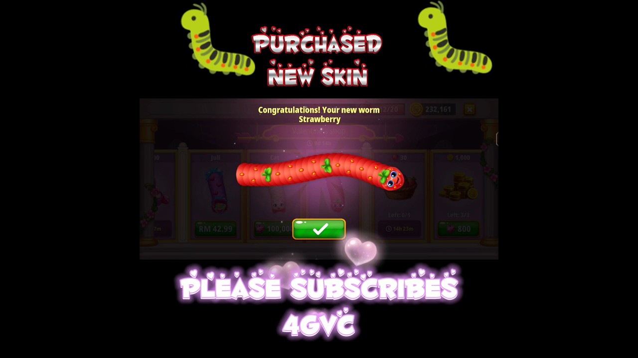 💝Worms Zone.io Valentine's Day 2023💝 Purchased New Skins (1)💝_W$95