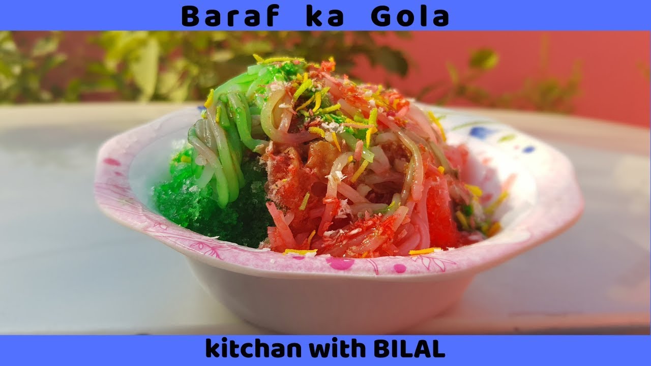Baraf ka Gola   Chuski Recipe   Crushed Ice Lolly   Popsicle Ice Cream by kitchan with BILAL
