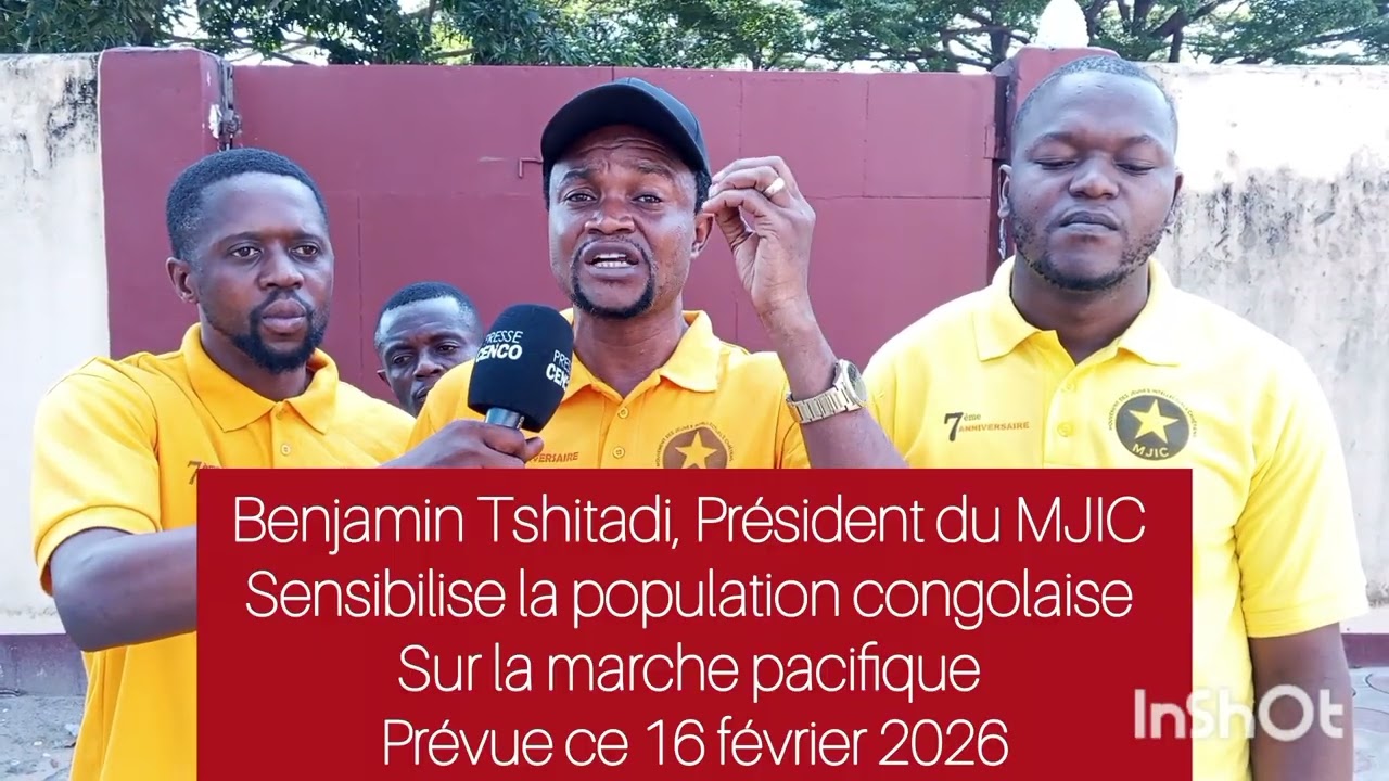 Marche du 16 février 2026:le message fort du président du MJIC, Benjamin Tshitadi 