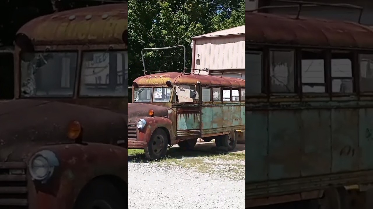 Old Rusted School Bus Outside Georgetown, IN #oldbus #bus #travel #schoolbus #Indiana #alongtheway