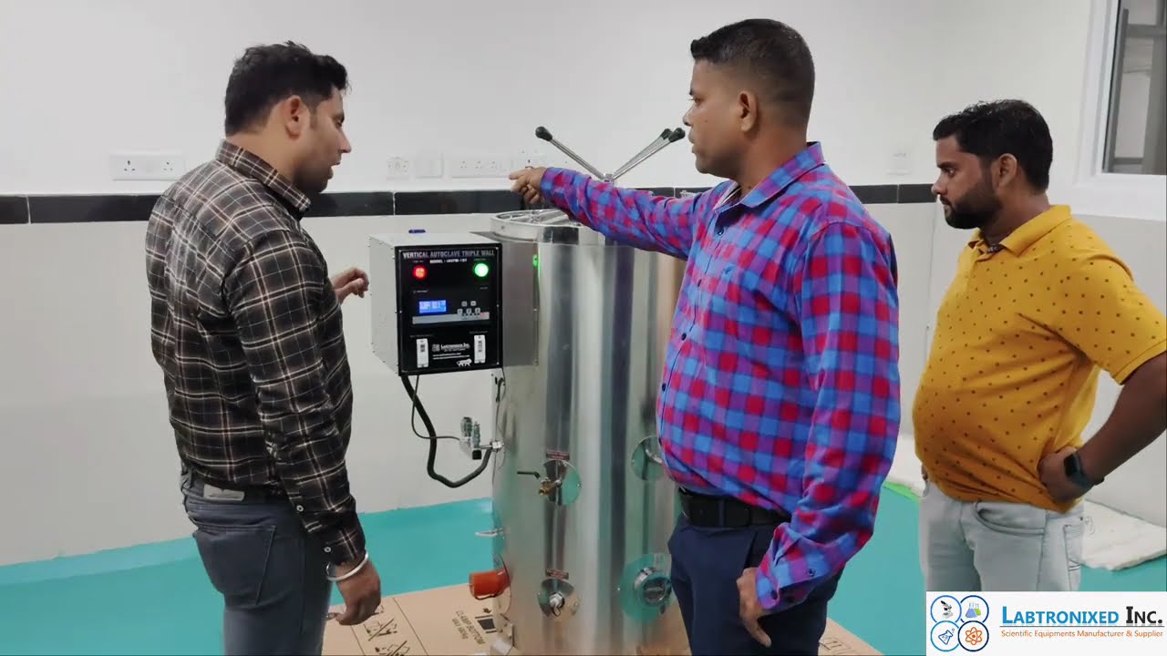 Vertical Autoclave Sterilizer 180 ltrs Triple walled  With Fully Automatic pressure  AIIMS Delhi