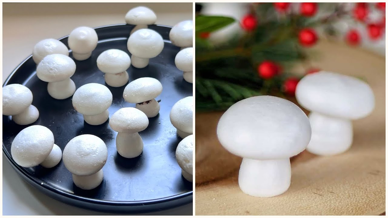 Easy Christmas Meringue Cookies | Meringue Mushroom Cookies Recipe for Beginners