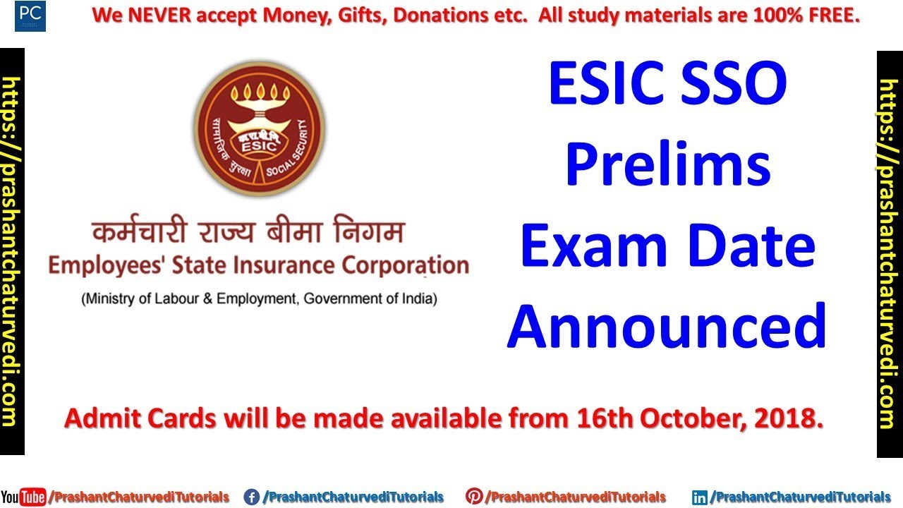 ESIC SSO PRELIMS EXAM DATE ANNOUNCED | CHECK DETAILS HERE