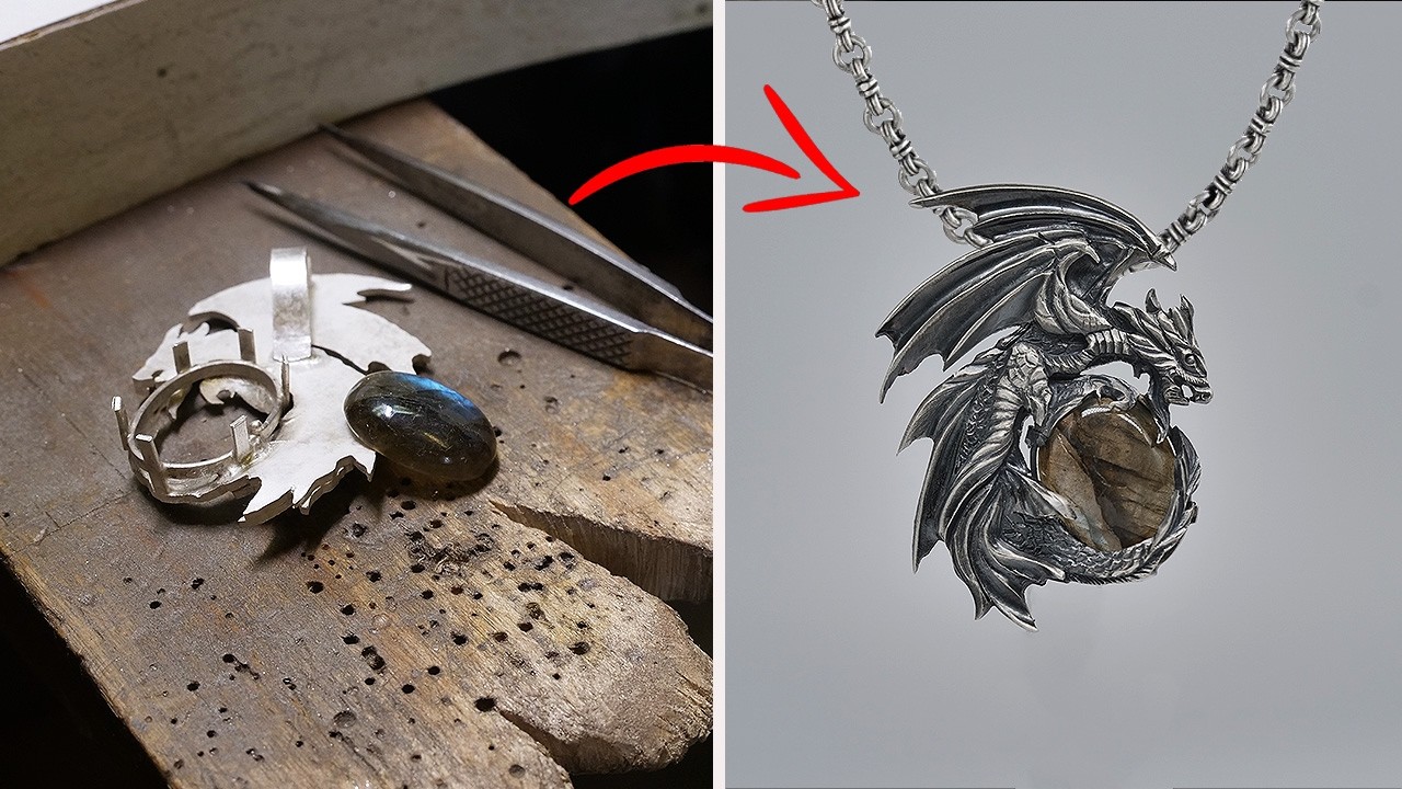 How to Make Dragon Pendant for Men - Silver Jewelry Making