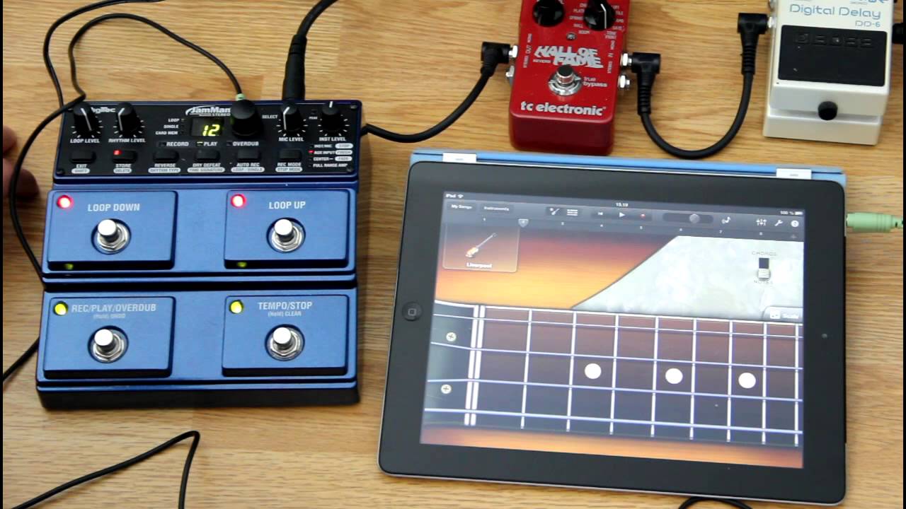 Digitech JamMan Stereo Looper + iPad + guitar