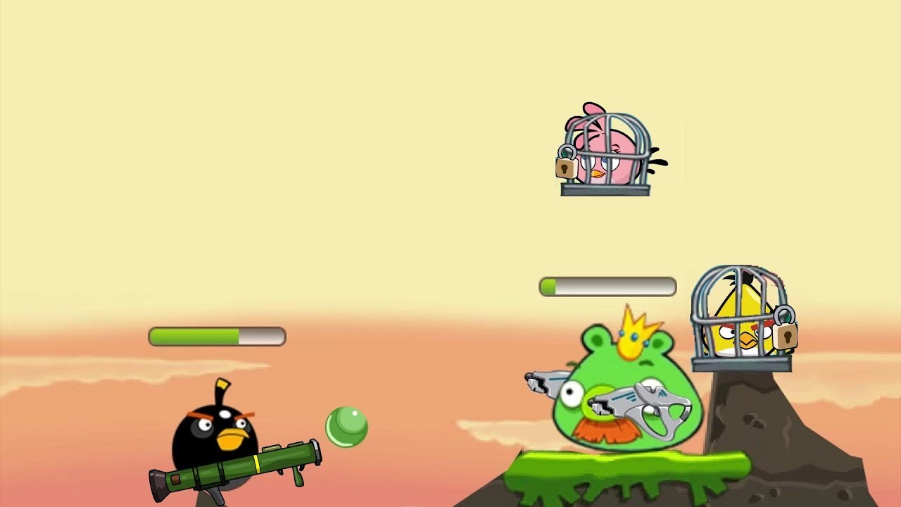 Angry Birds Ultimate Battle - RESCUE ALL BIRDS TEAM BY SHOOT ROCKET TO KING PIG!