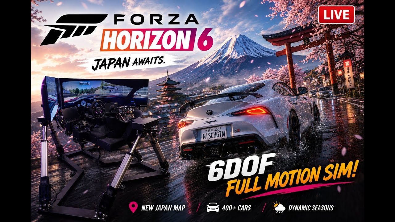 LIVE! Forza Horizon 6 in a $61k 6DOF FULL Motion Sim! - Vertical