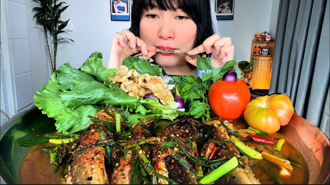 Thaifood ASMR ปลาดุกต้มปลาร้า ซดน้ำปลาร้าร้อนๆหอมๆนัวๆอร่อยถูกใจ Catfish in fermented MUKBANG SHOW 