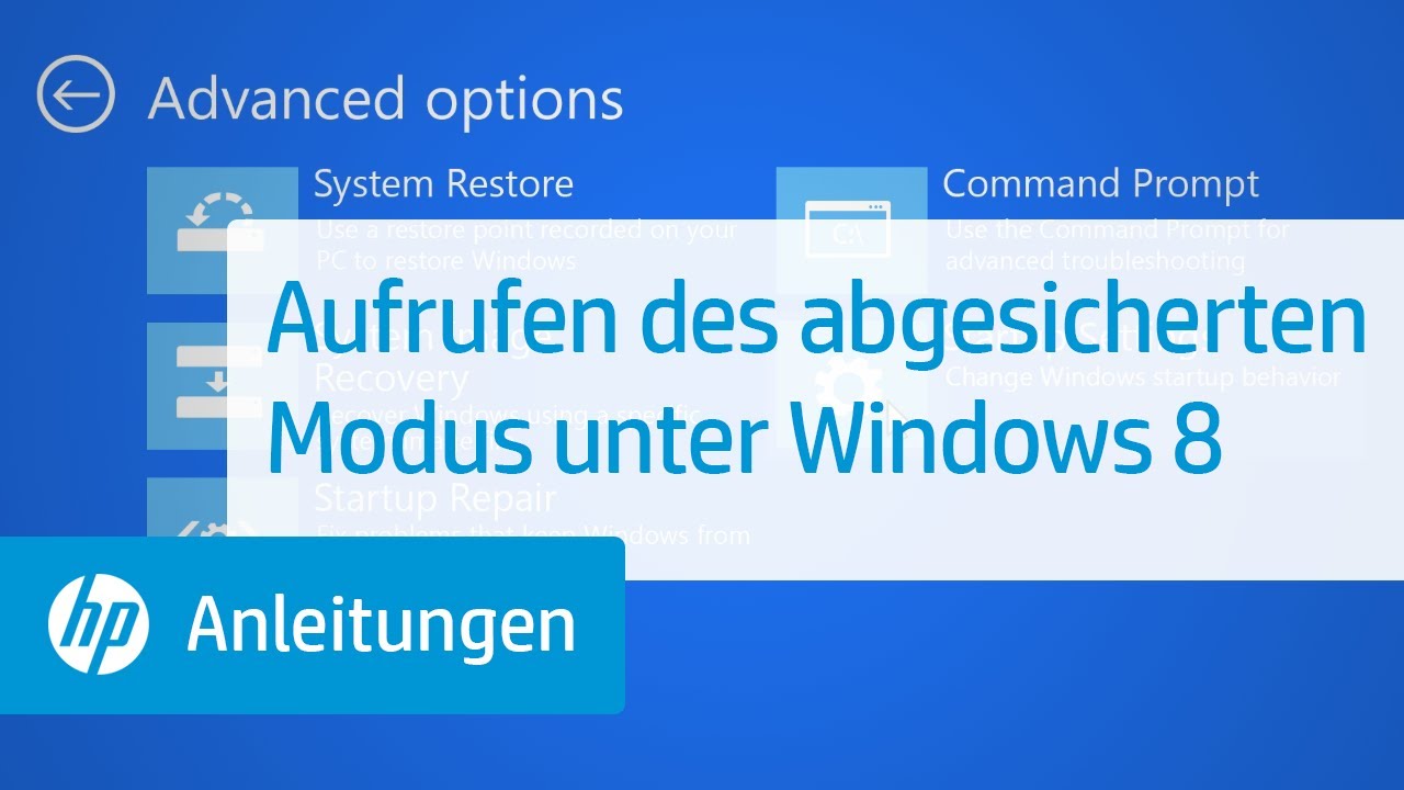 Aufrufen des abgesicherten Modus unter Windows 8