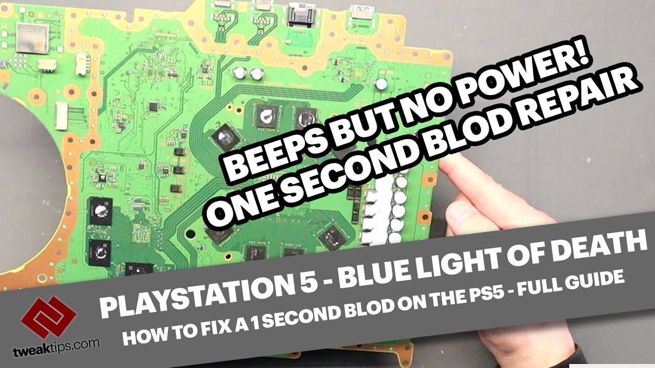 PlayStation 5 Beep On Beep Off - How to fix a PS5 that won't turn on. BLOD Blue Light Repair