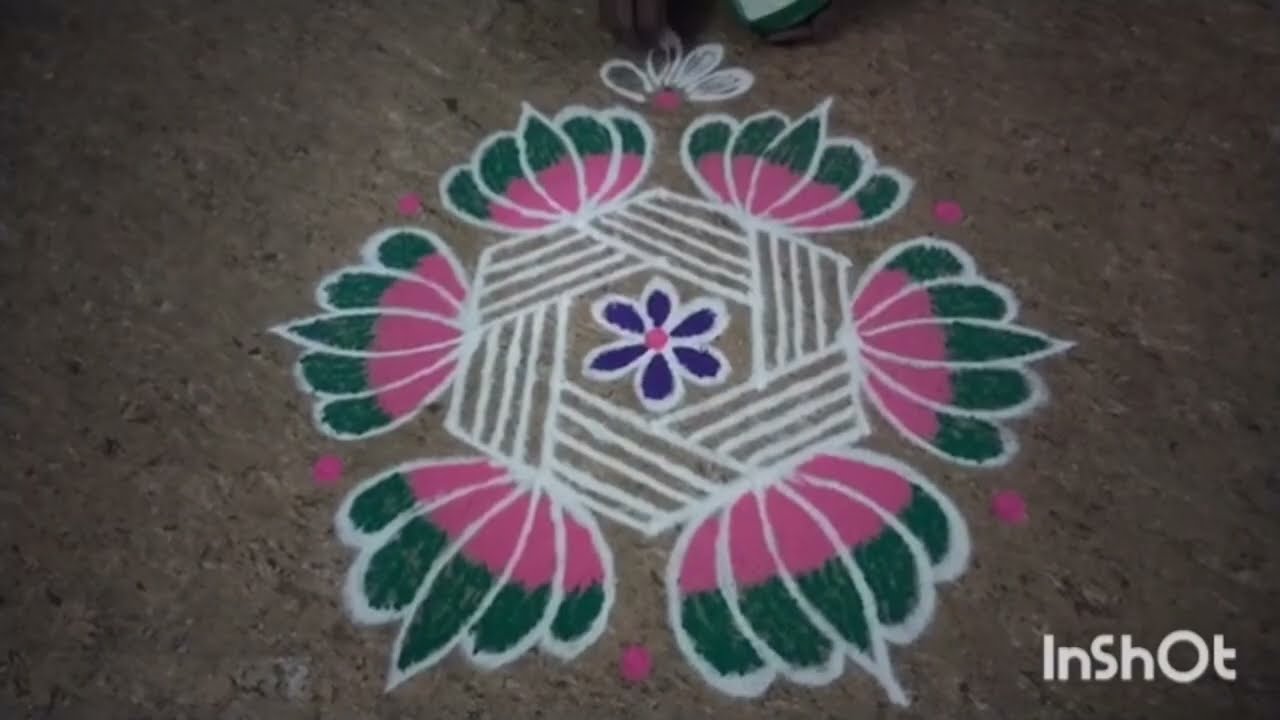 Beautiful easy rangoli designs 🌺 (5+3) dots simple rangoli designs 🌺
