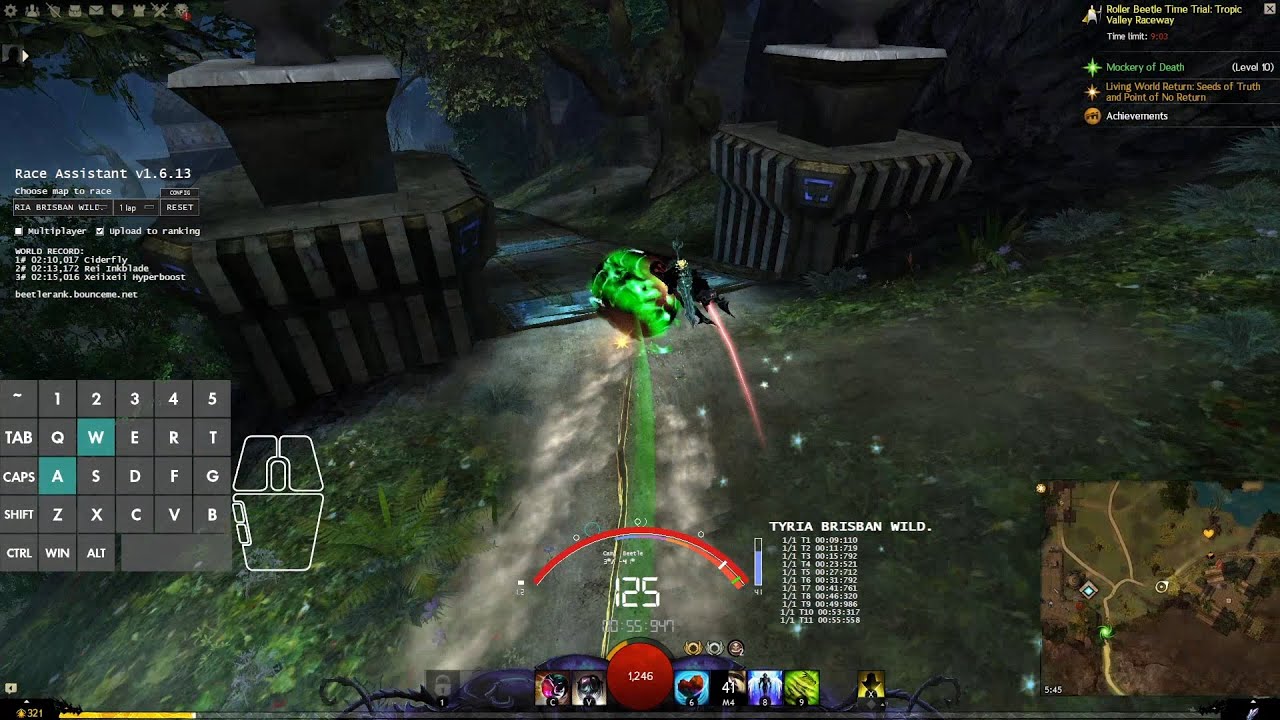 GW2 - Roller Beetle Time Trial: Tropic Valley Raceway [02:10.840] | Brisban Wildlands