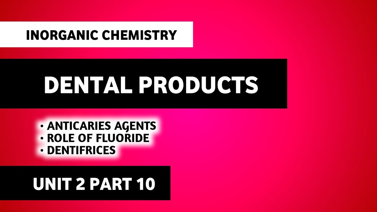 Dental Products | Anticaries Agents | Role Of Fluoride In Dental Caries | Pharmaceutical Chemistry