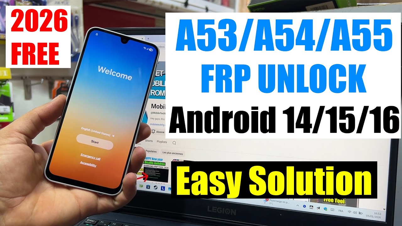 Samsung A53/A54/A55 FRP Bypass 2026, Remove Google Account | A53, A54 FRP Unlock 5G Android 14/15/16