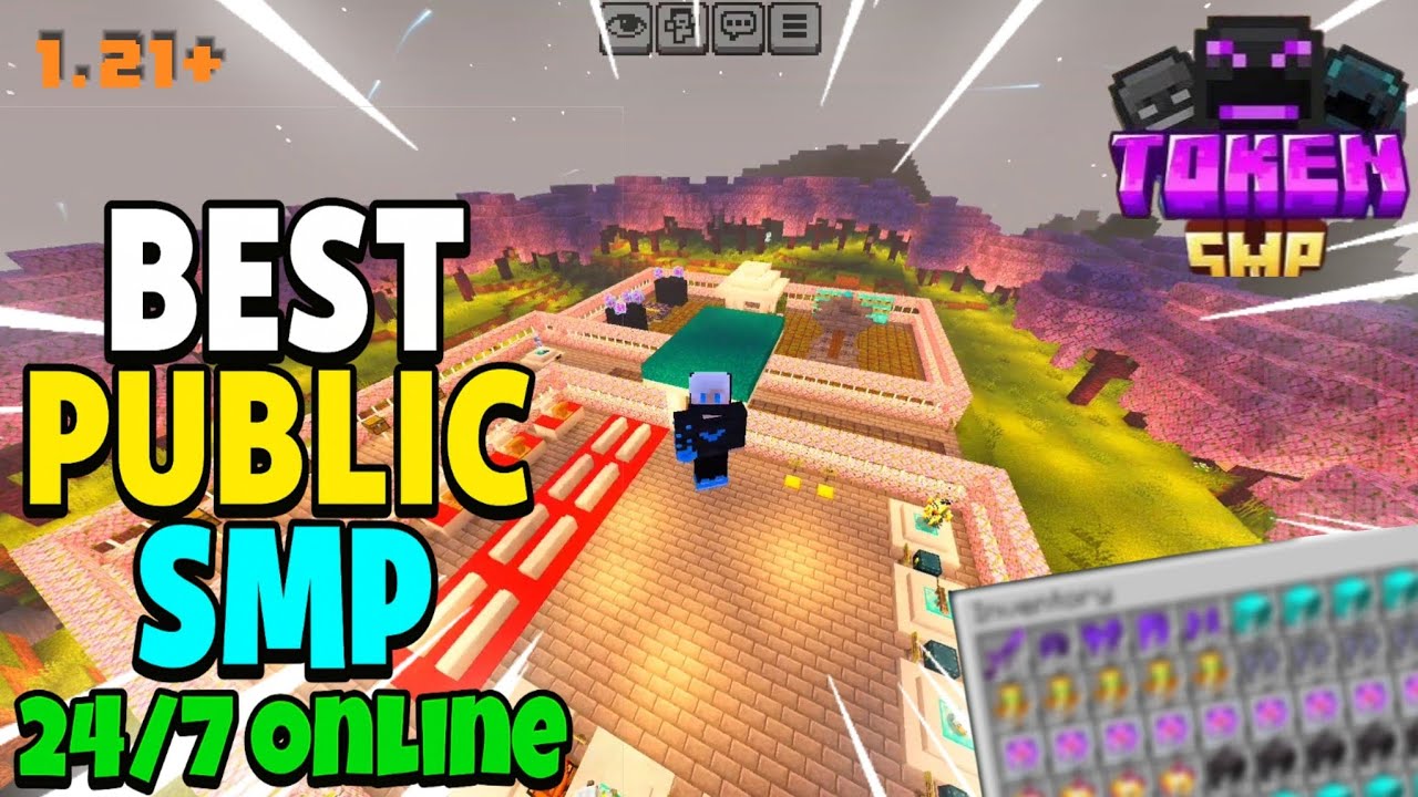 🔥 New Best Public Token SMP Minecraft 1.21 | Cracked 24/7 Server | Java + PE | Free To Join 🎮