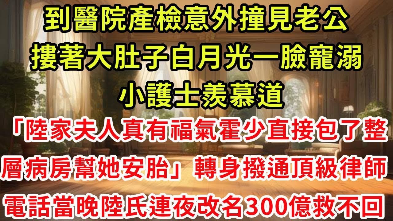 到醫院產檢意外撞見老公,摟著大肚子白月光一臉寵溺,小護士羨慕道「陸家夫人真有福氣霍少直接包了整層病房幫她安胎」轉身撥通頂級律師電話,當晚陸氏連夜改名300億救不回 