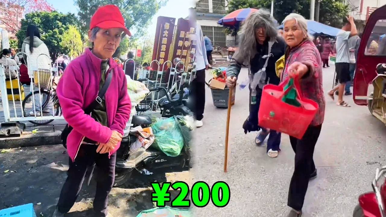 阿義假扮乞丐上街乞討，賣菜大娘紛紛避讓他，還用惡毒語言驅趕他，還好善良的奶奶幫助了他！ 【阿義走鄉村】#Farm #tour #drama #正能量