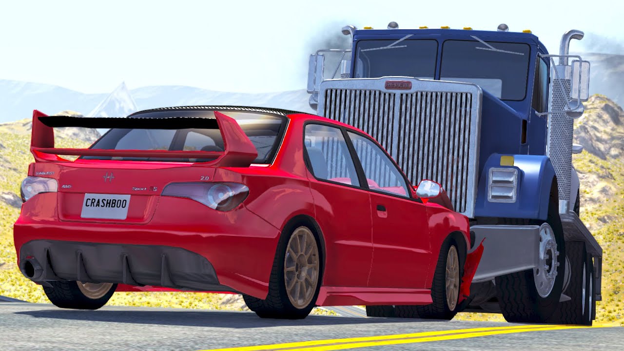 BeamNG Drive Crashes – Big Trucks Vs Cars #1