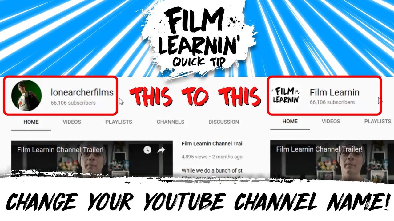 How To Change Your YouTube Channel Name! | Film Learnin