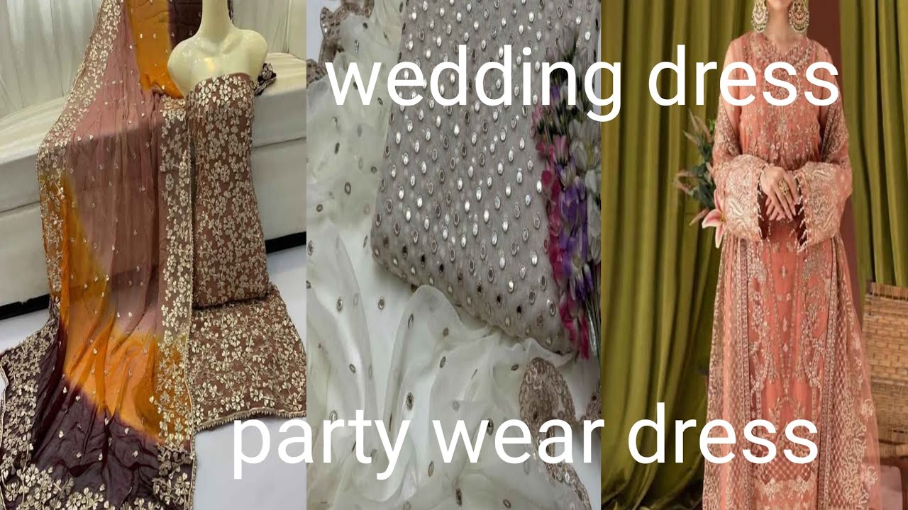 Latest wedding dress/party wear dress/ beautiful embroidery color collection/ sanam fashion house 