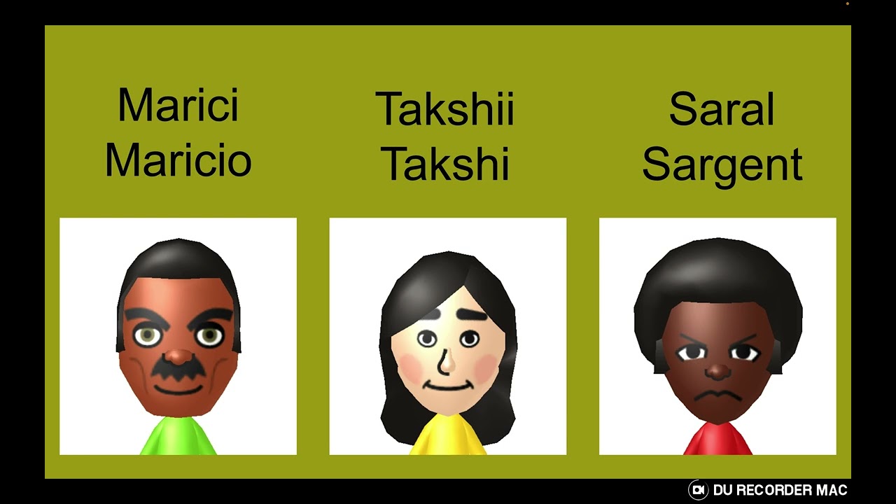 Wii Sports Resort Series: Basketball Pickup Game Gender swapped CPU Miis/Names