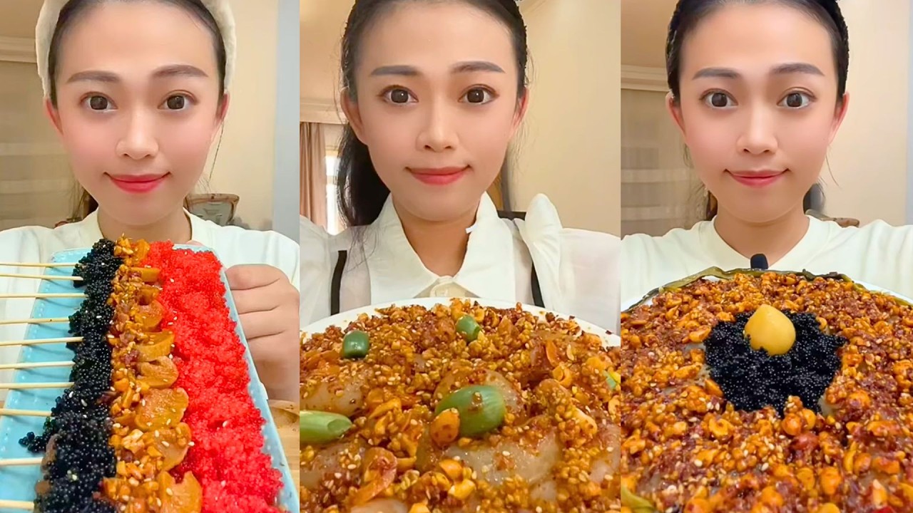 Extreme Colorful Snack ASMR Mukbang | Spicy Crunchy Egg Mix & Chinese Eating Sounds #429