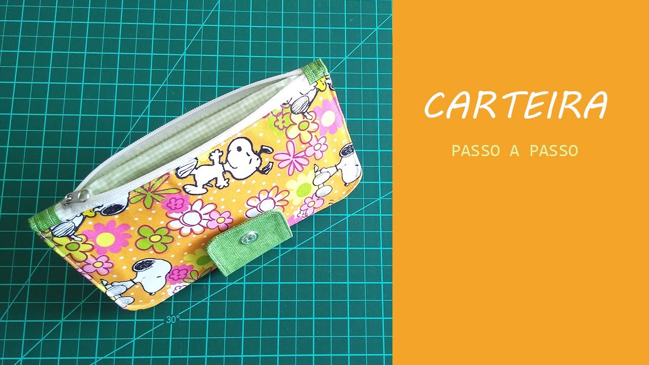 Carteira de tecido com zíper externo e interno - Passo a passo