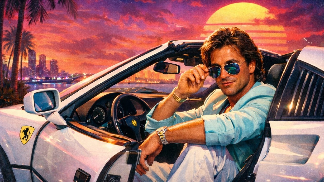 'Back to the 80's' - Upbeat Miami Synthwave for Studying, Relaxation, Meditation, and Focus