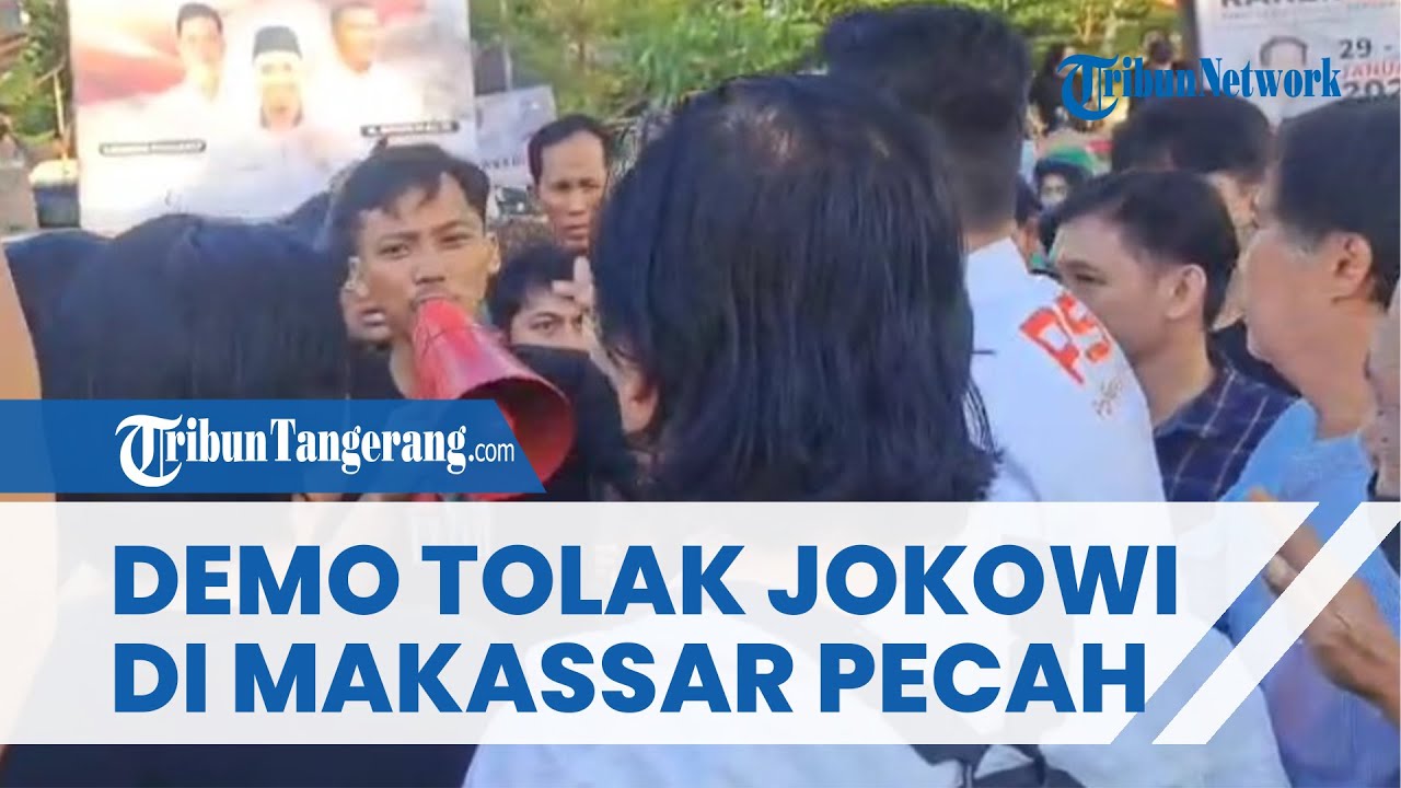 MEMANAS! Demo Tolak Jokowi di Makassar, Massa Teriaki Kader PSI "Tak Tunduk Raja Jawa"
