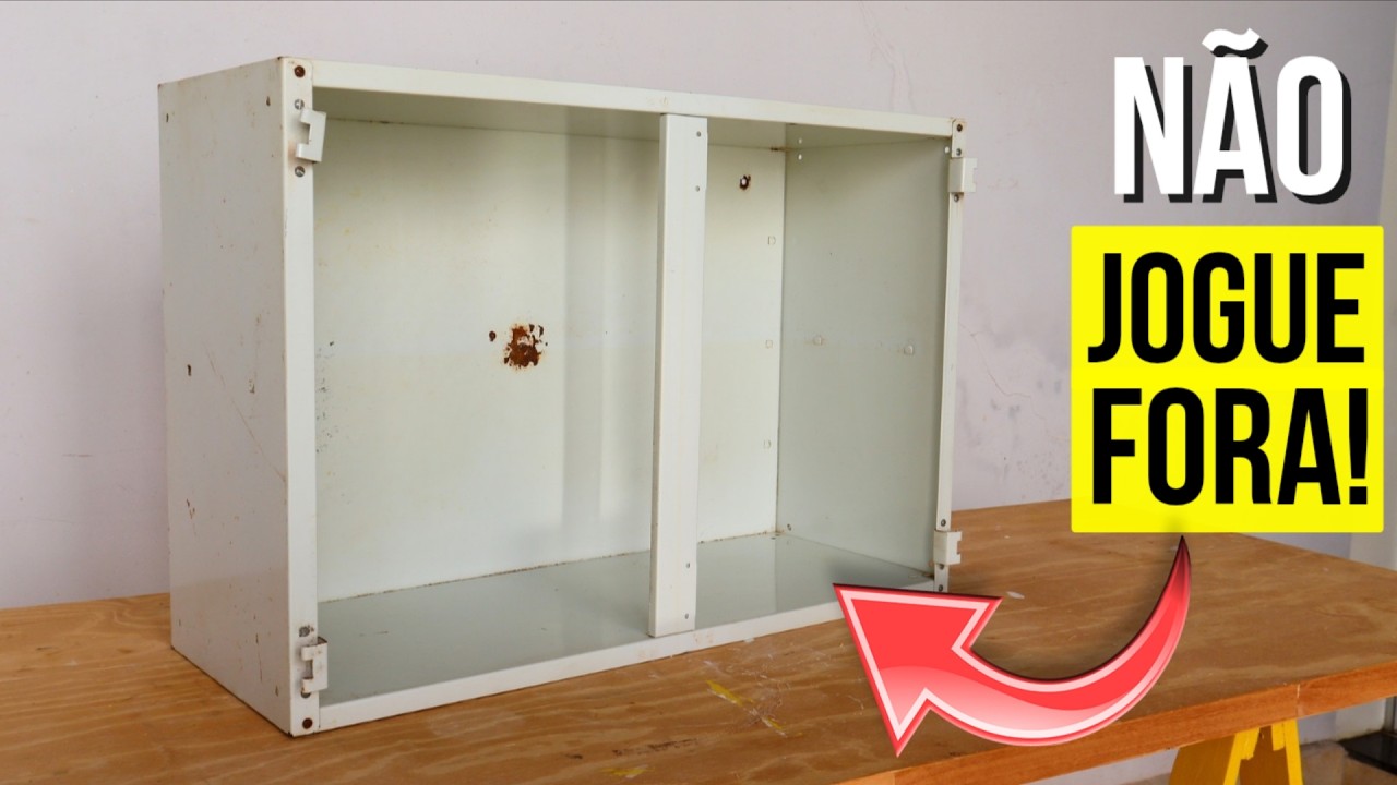 Ela garimpou esse armário de cozinha do ferro velho e reformou totalmente😱